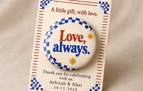 With Cover Card wedding gift badge