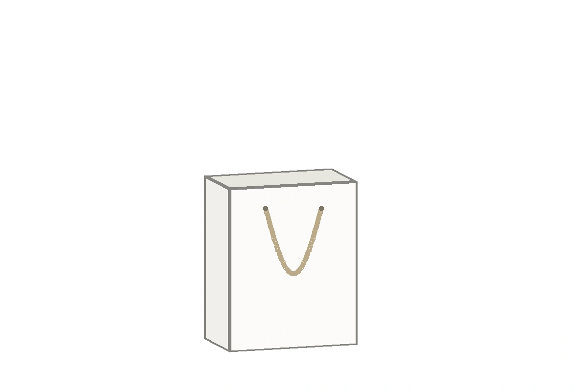 Paper bag PB 001 size reference illustration