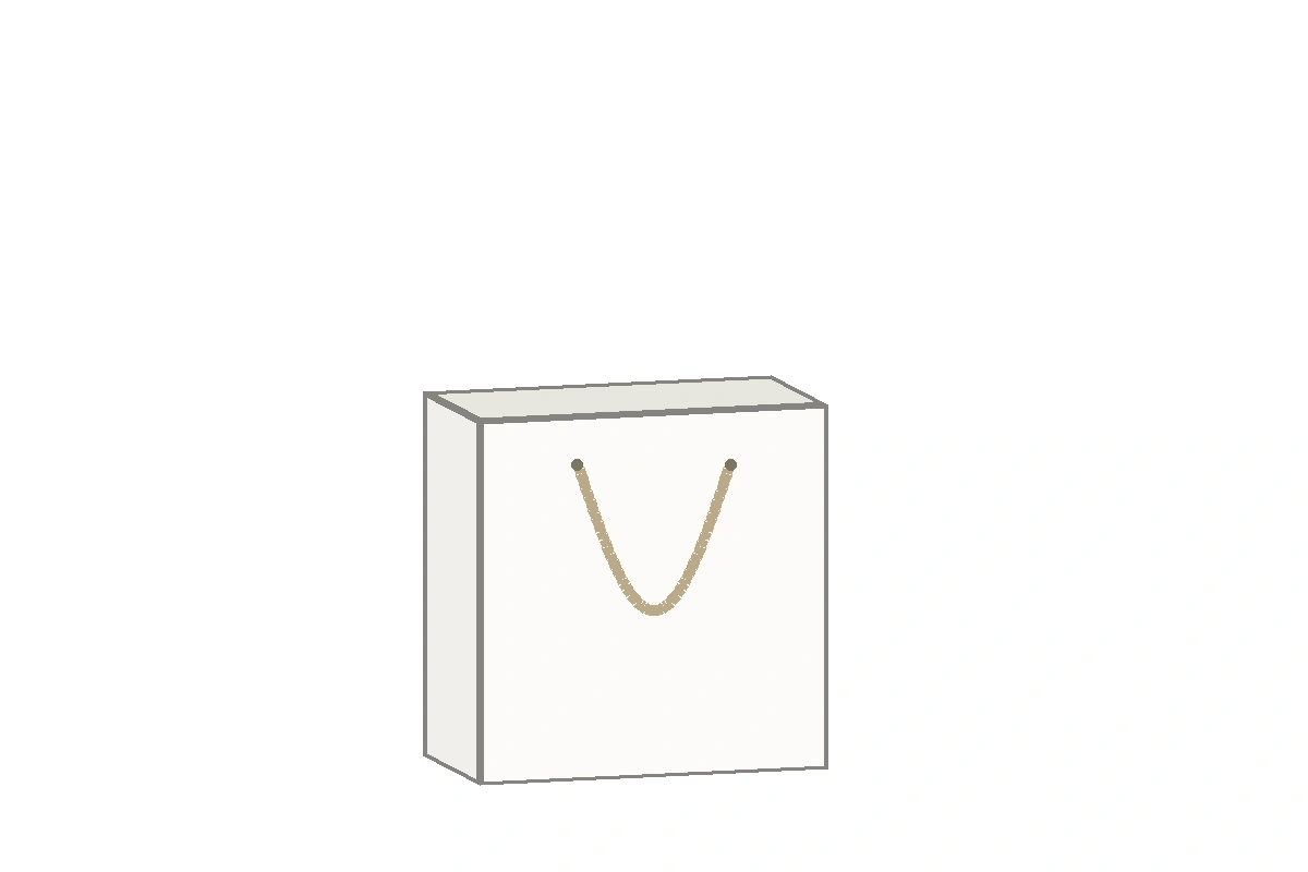 Paper bag PB 002 size reference illustration