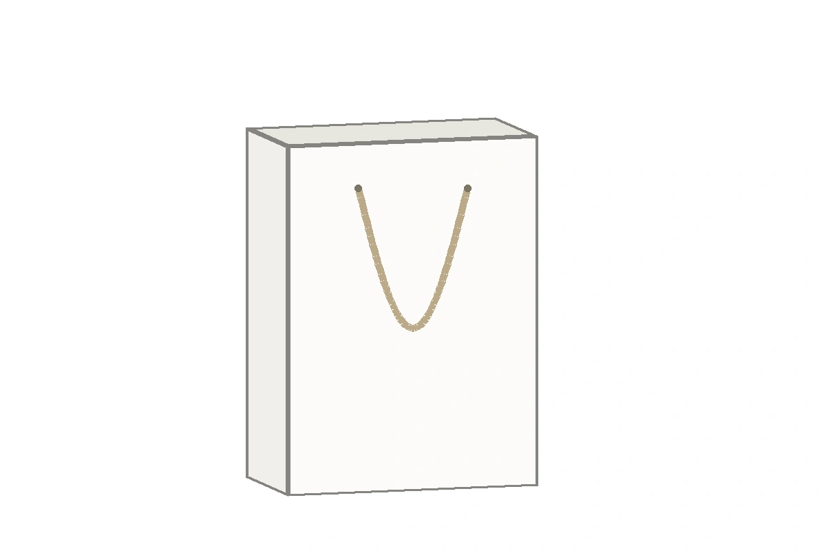 Paper bag PB 003 size reference illustration