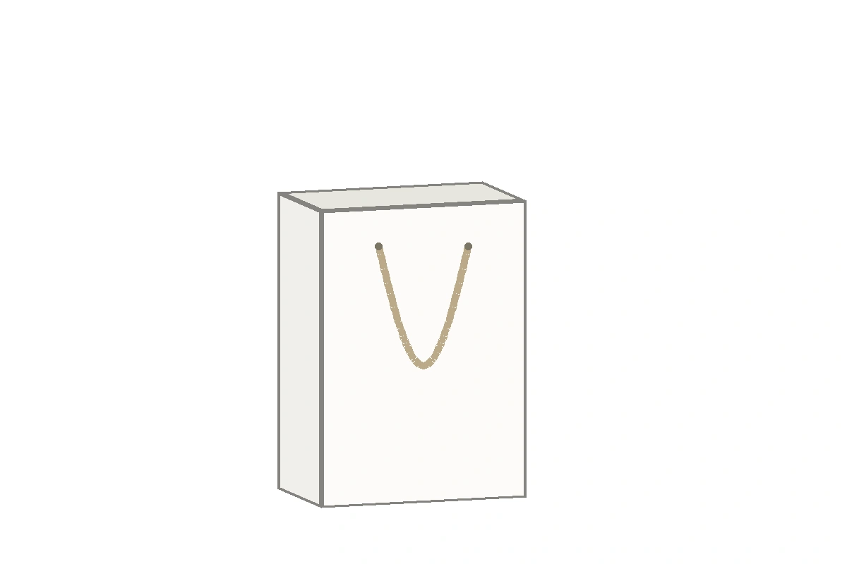 Paper bag PB 004 size reference illustration