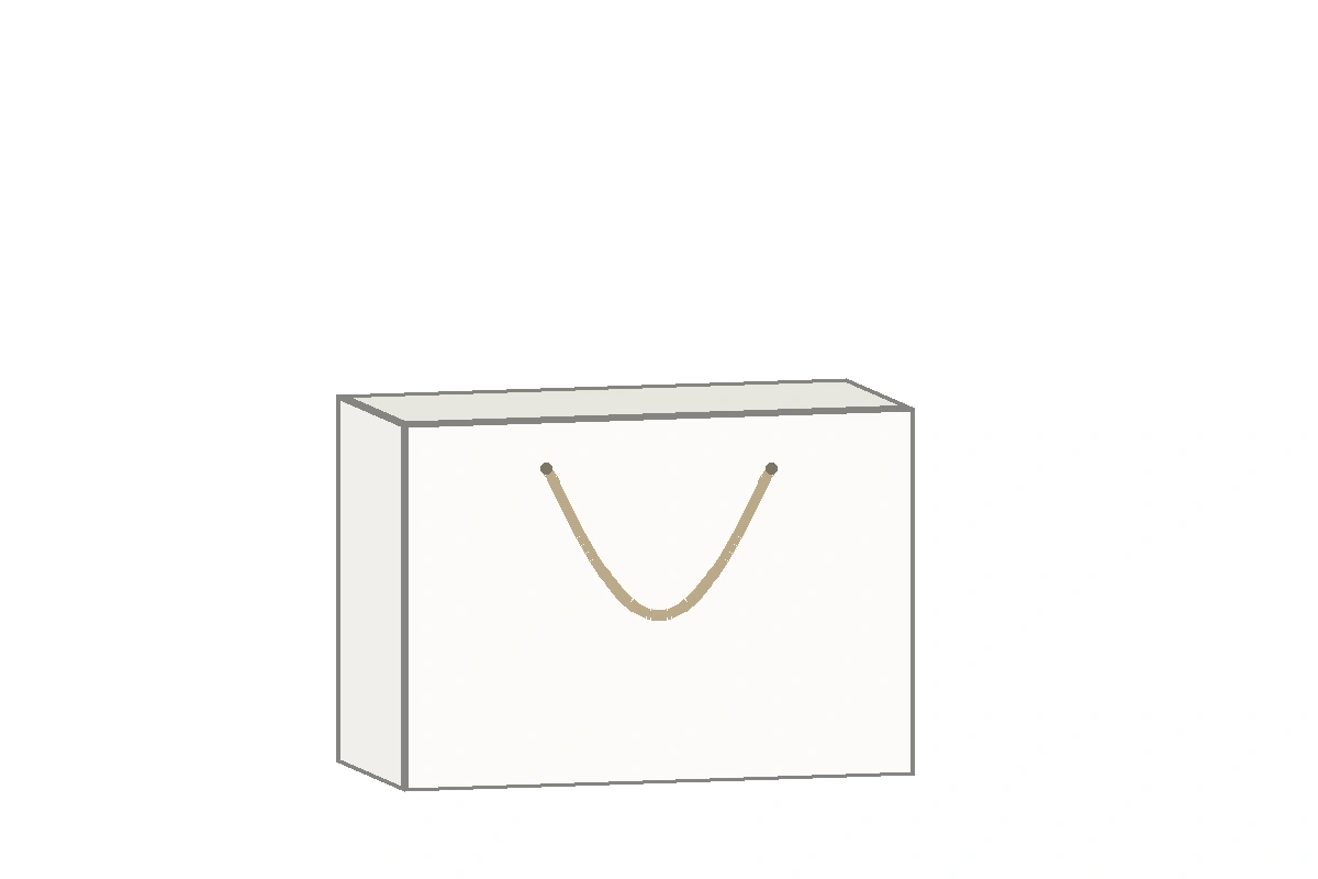 Paper bag PB 005 size reference illustration