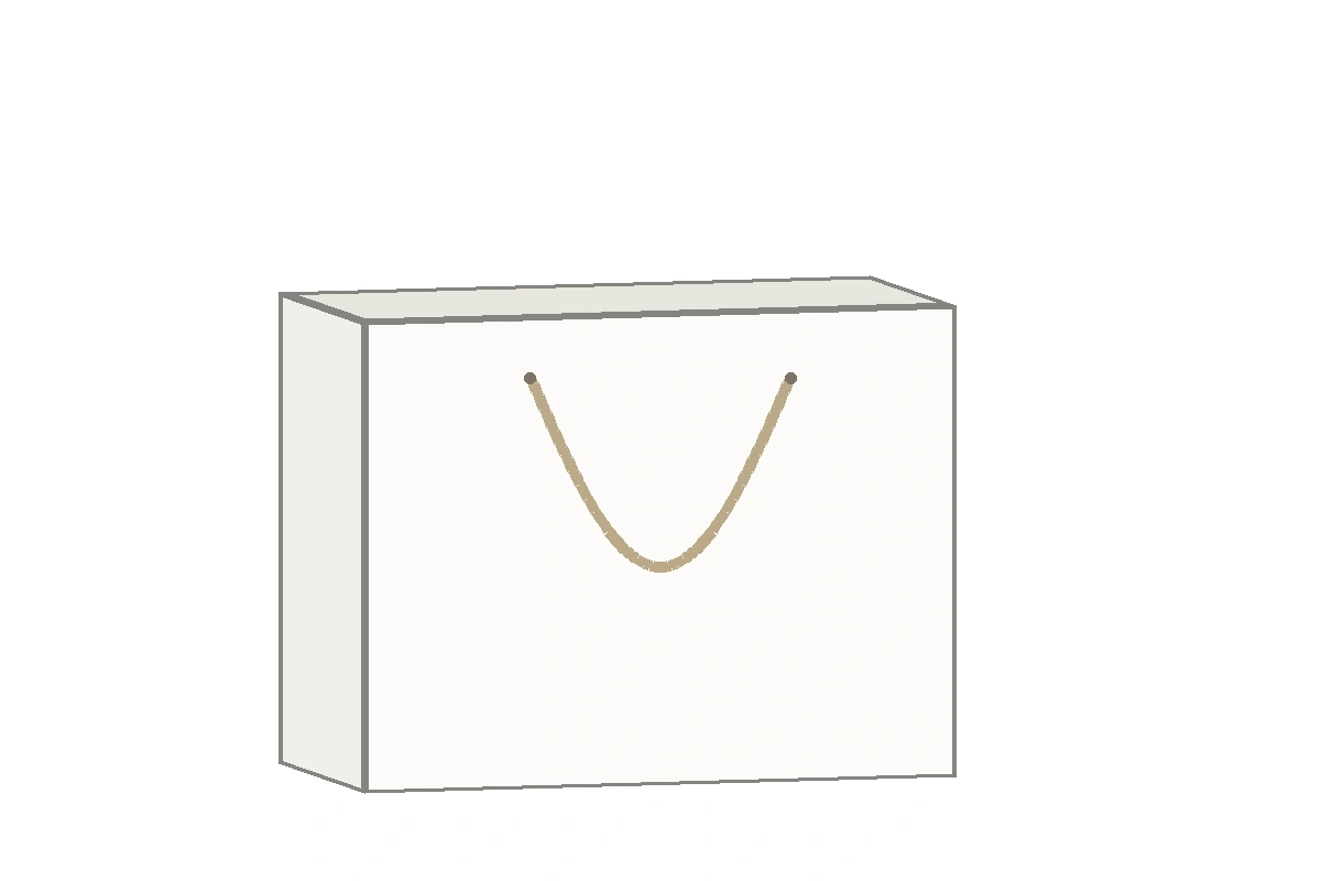 Paper bag PB 006 size reference illustration