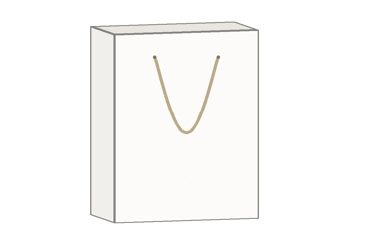 Paper bag PB 007 size reference illustration