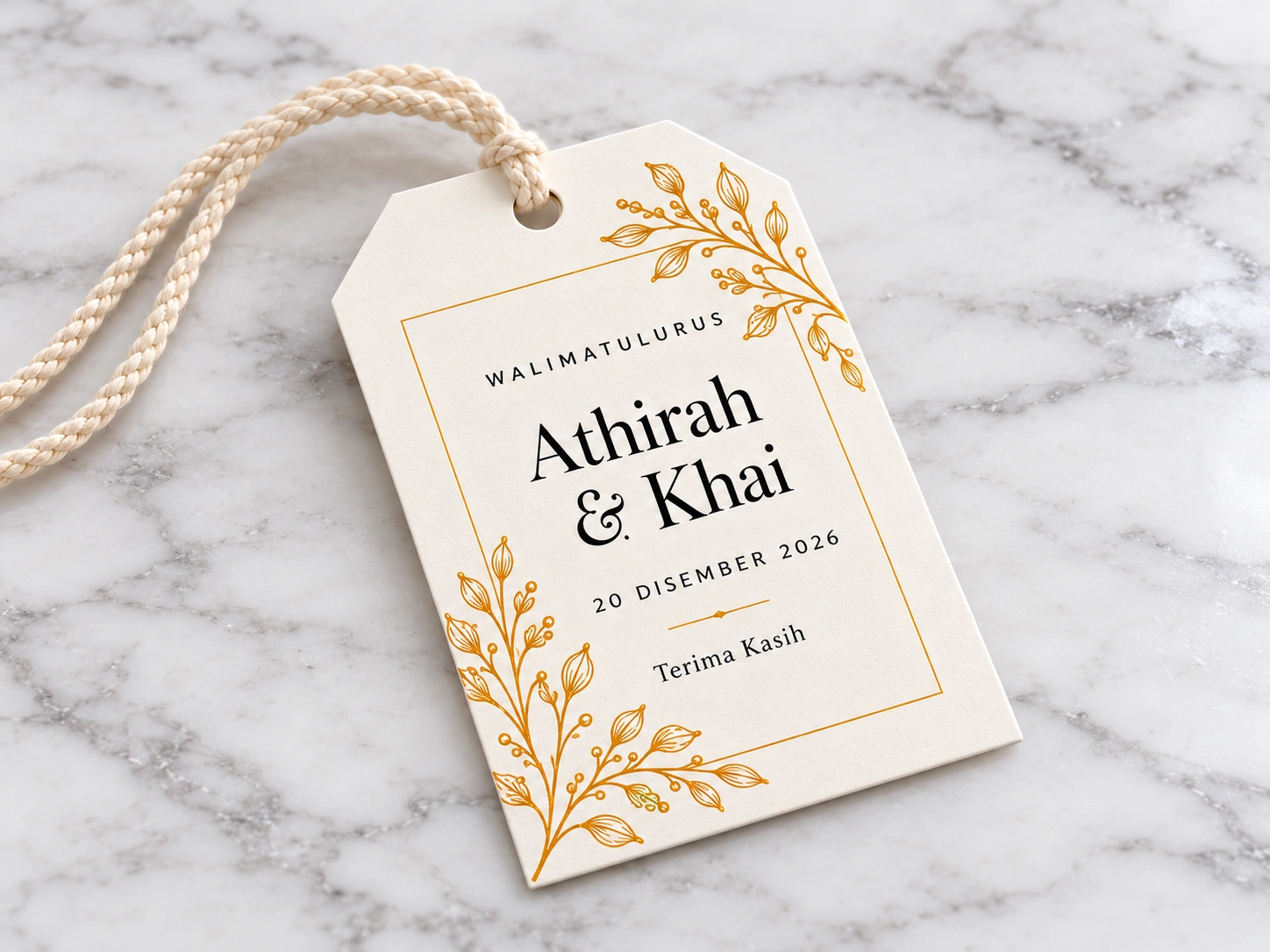 Matching thank-you tag
