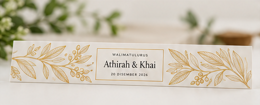 Gold botanical wrapper before fitting