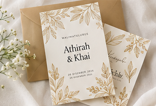 Matching botanical wedding invitation