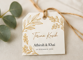 Matching botanical thank-you tag