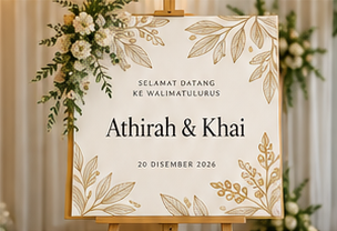 Matching botanical welcome board